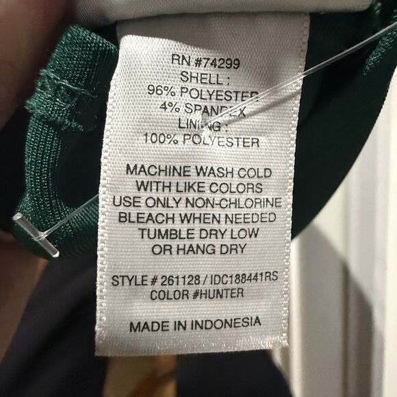 Formal Dress Long Size S Hunter green Spaghetti Straps Ruffle Prom Wedding EUC - Picture 8 of 8